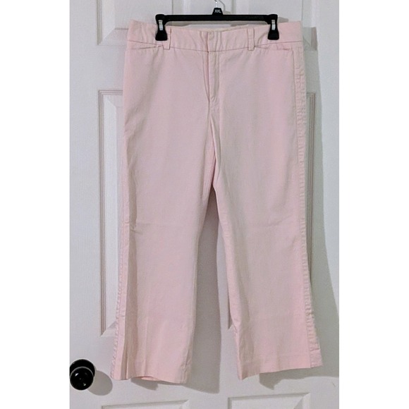Banana Republic Harrison Pink Straight Leg Cropped Stretch Pants Size 10 - Picture 2 of 8